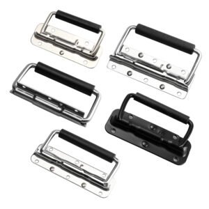 J201A Modern Stainless Steel Round Spring Folding Pull Ring Durable Door Handle Thick Line Kitchen Cabinets Tool Boxes 57.2mm