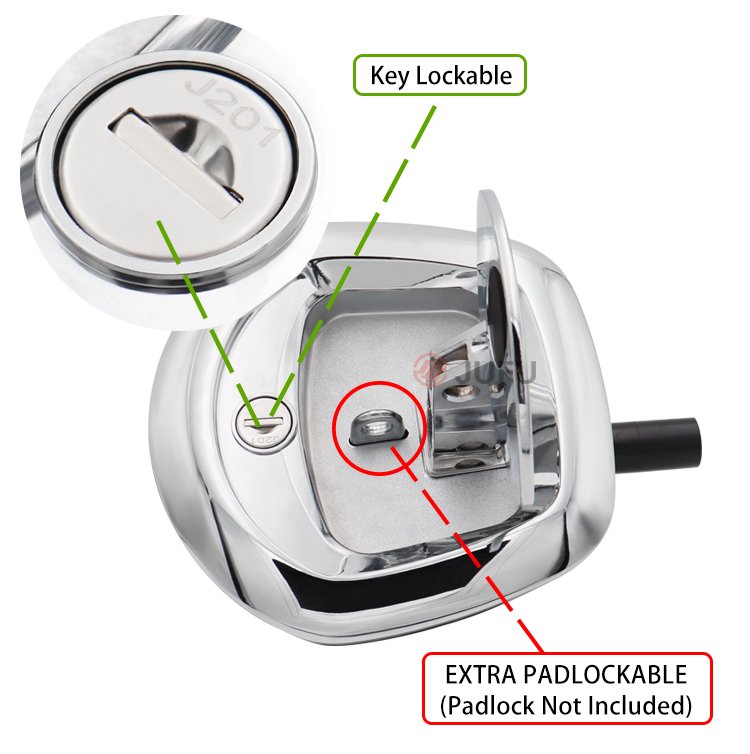 Whale Tail Handle Locks OEM Recessed Folding Handle Whale Tail Toolbox Lock Handle Paddle Lamp Lock for Heavy Duty Truck - Image 6