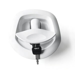 Durable Whale Tail Handle Latch Refrigerated Truck Toolbox Zinc Alloy White Powder Coating Lock with Key ISO9001 Certified