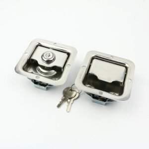Recessed Handle Stainless Truck Door Lock Zinc Alloy Tool Box Latch Paddle for Rear Semi Trailer Body Truck Door Lock