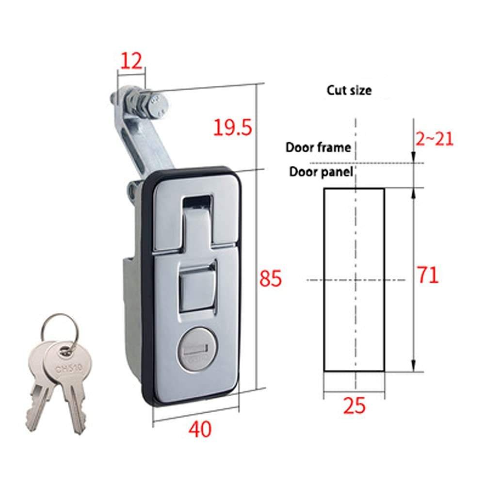 Compression Lock - 85 x 40mm - Satin Chrome - Image 5